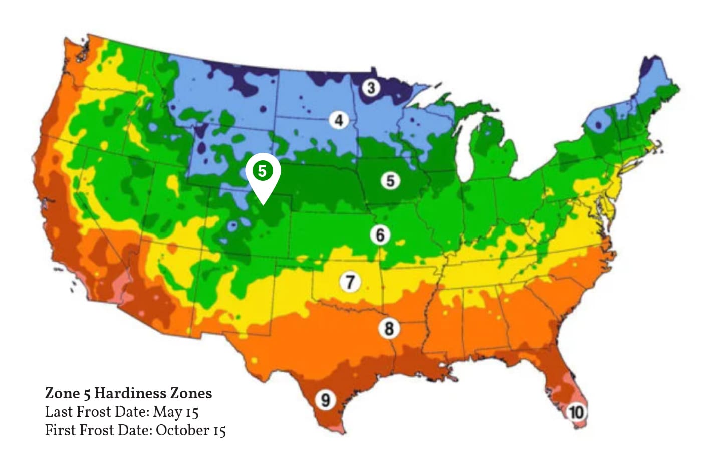 USDA Plant Hardiness Zones with Colorado selected